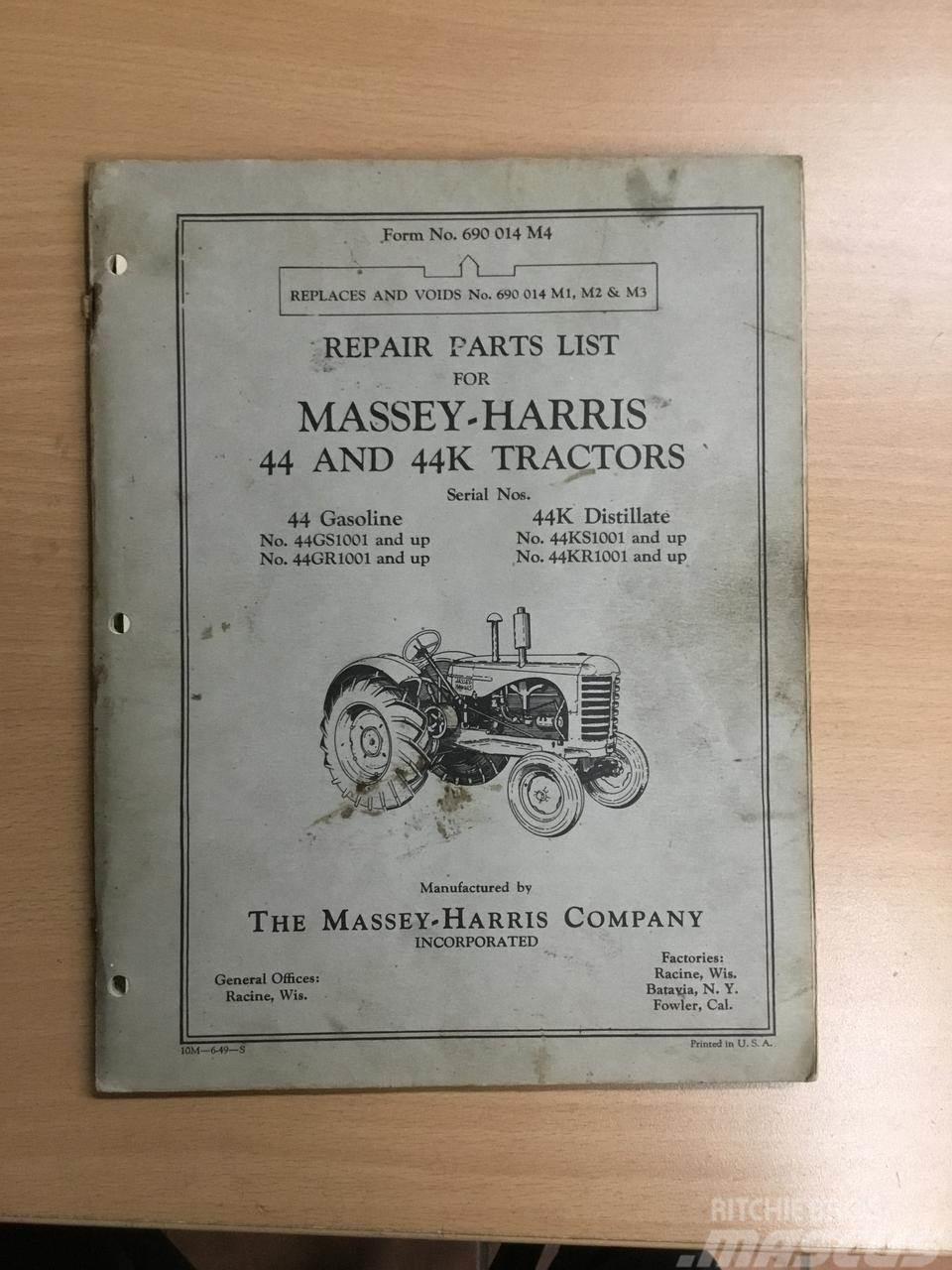 Massey Ferguson Parts list - manual Akcesoria rolnicze