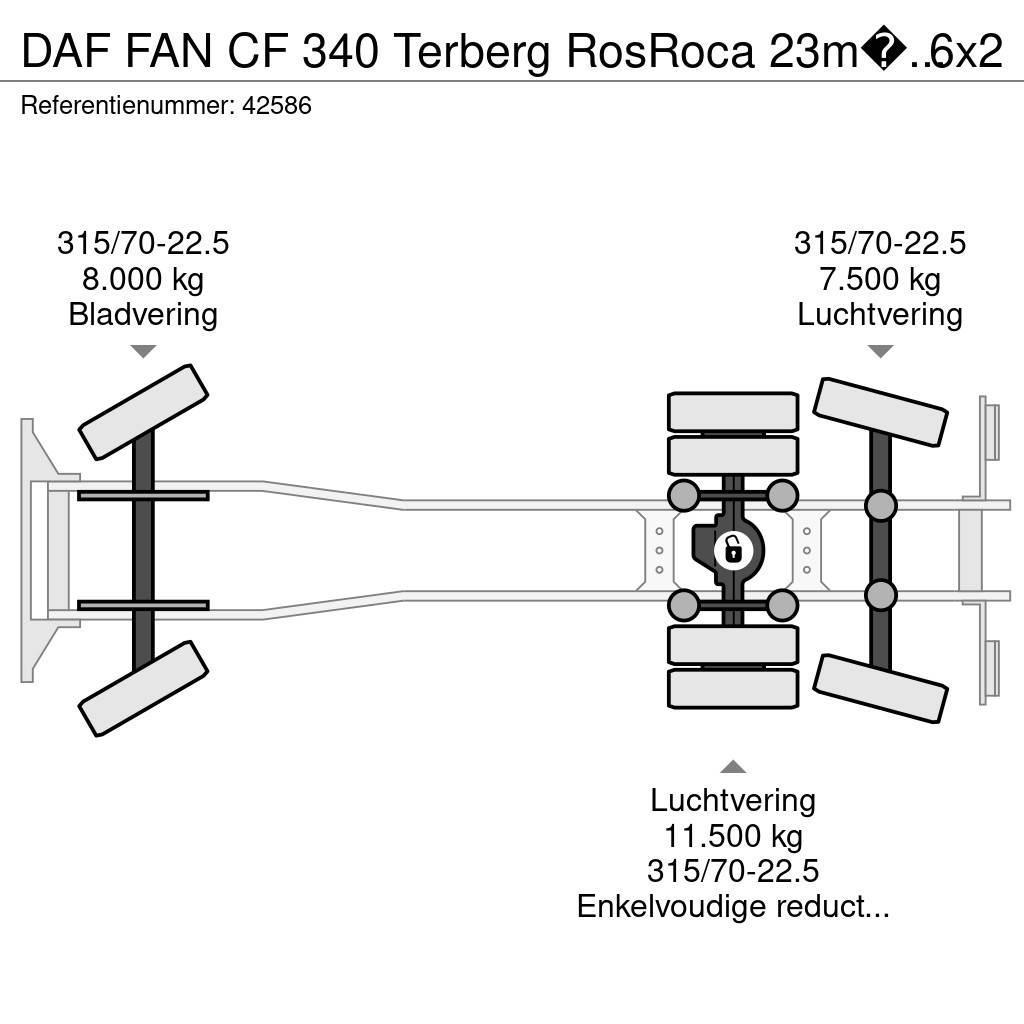 DAF FAN CF 340 Terberg RosRoca 23m³ Welvaarts weighing Śmieciarki