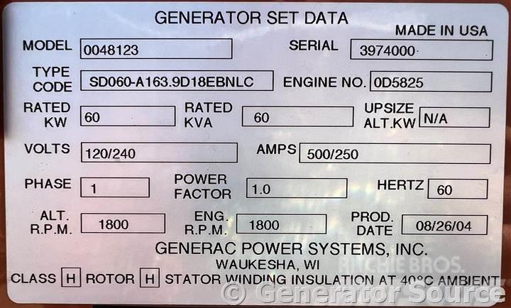 Generac 60 kW - JUST ARRIVED Agregaty prądotwórcze Diesla