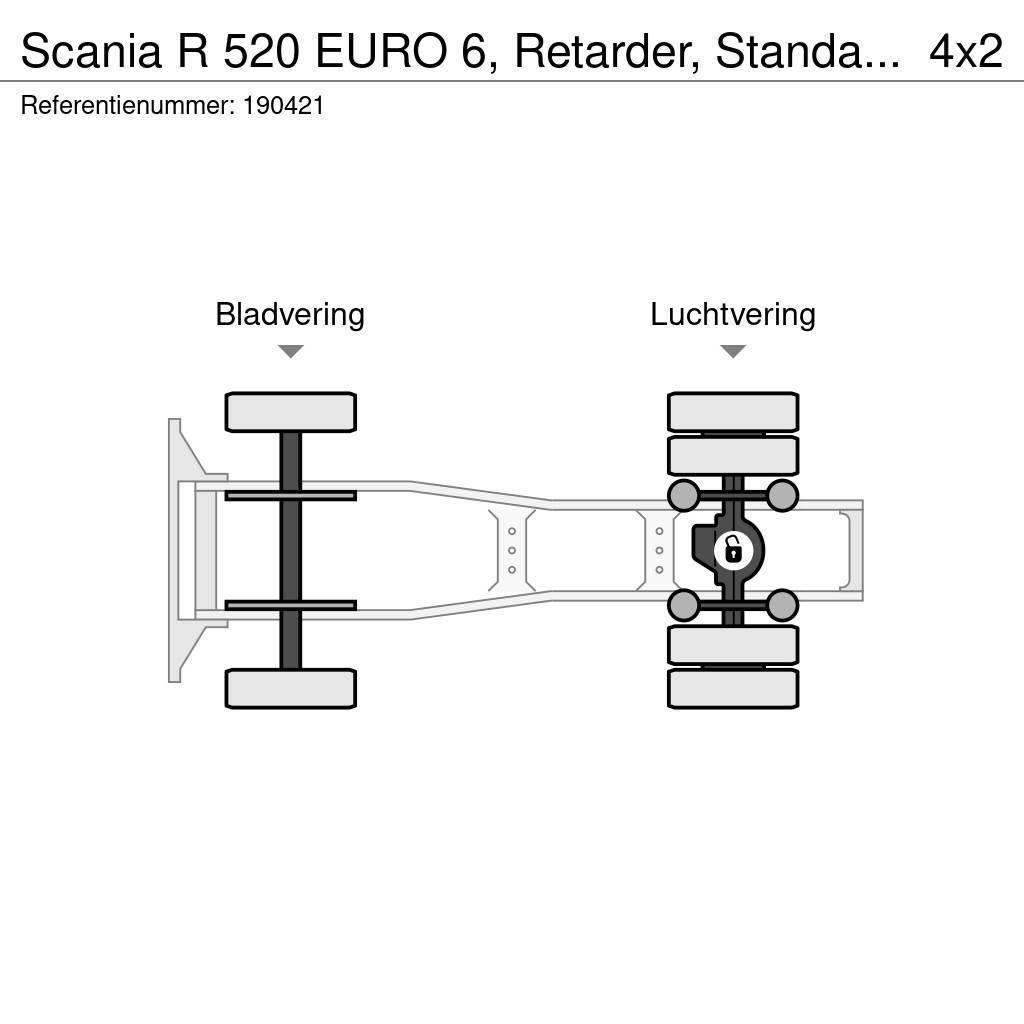 Scania R 520 EURO 6, Retarder, Standairco Ciągniki siodłowe