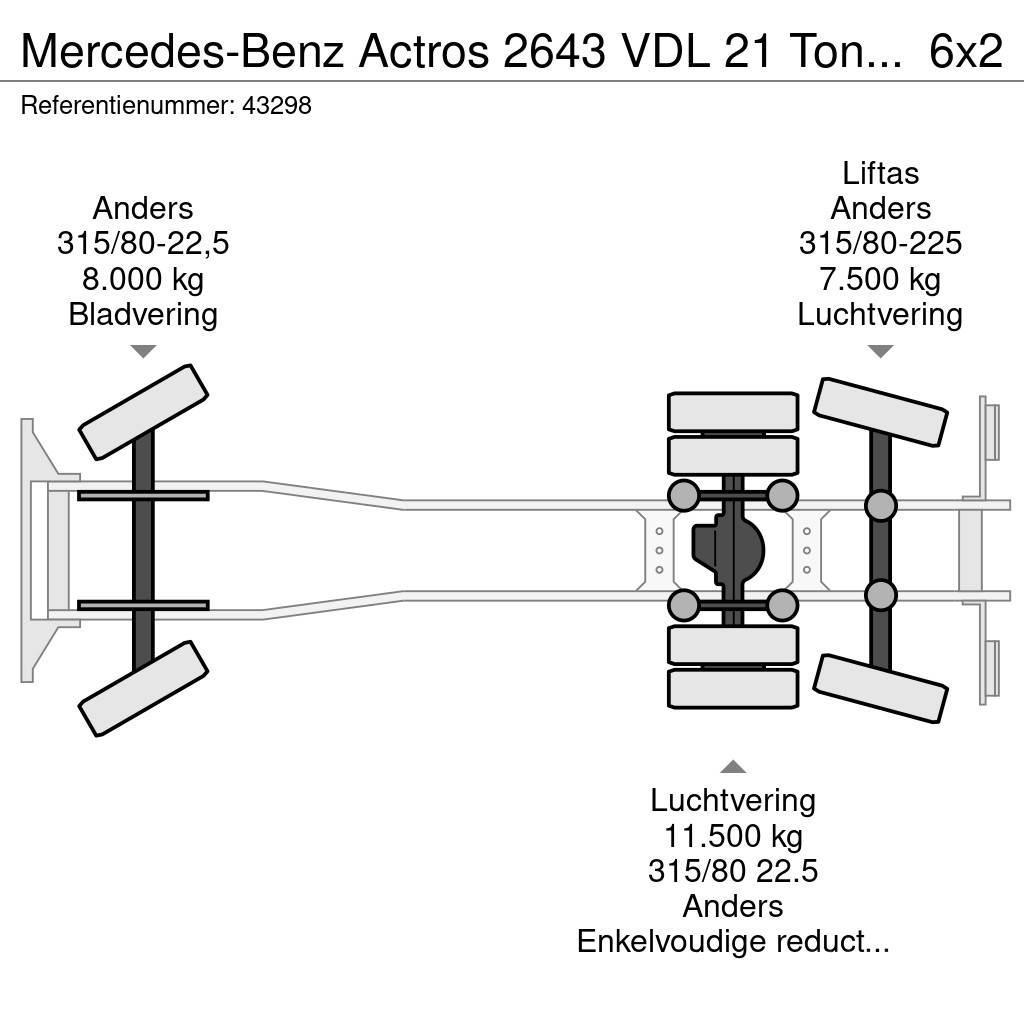 Mercedes-Benz Actros 2643 VDL 21 Ton haakarmsysteem Hakowce