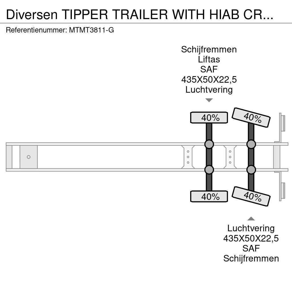  Diversen TIPPER TRAILER WITH HIAB CRANE 099 B-3 HI Naczepy wywrotki / wanny