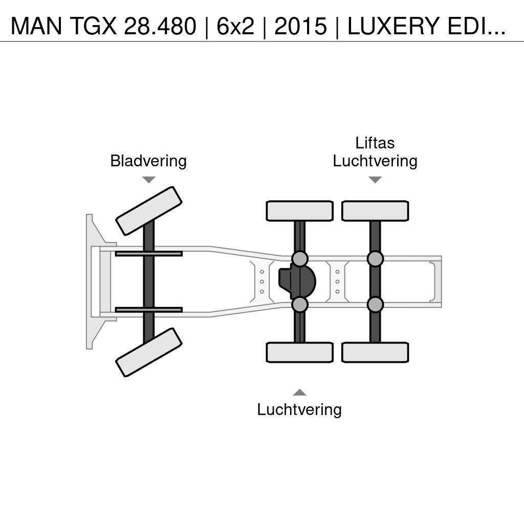 MAN TGX 28.480 | 6x2 | 2015 | LUXERY EDITION | Ciągniki siodłowe