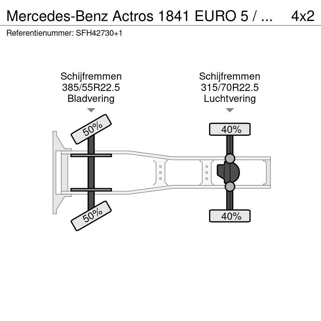 Mercedes-Benz Actros 1841 EURO 5 / PTO / AIRCO / BIG AXLES -GROS Ciągniki siodłowe