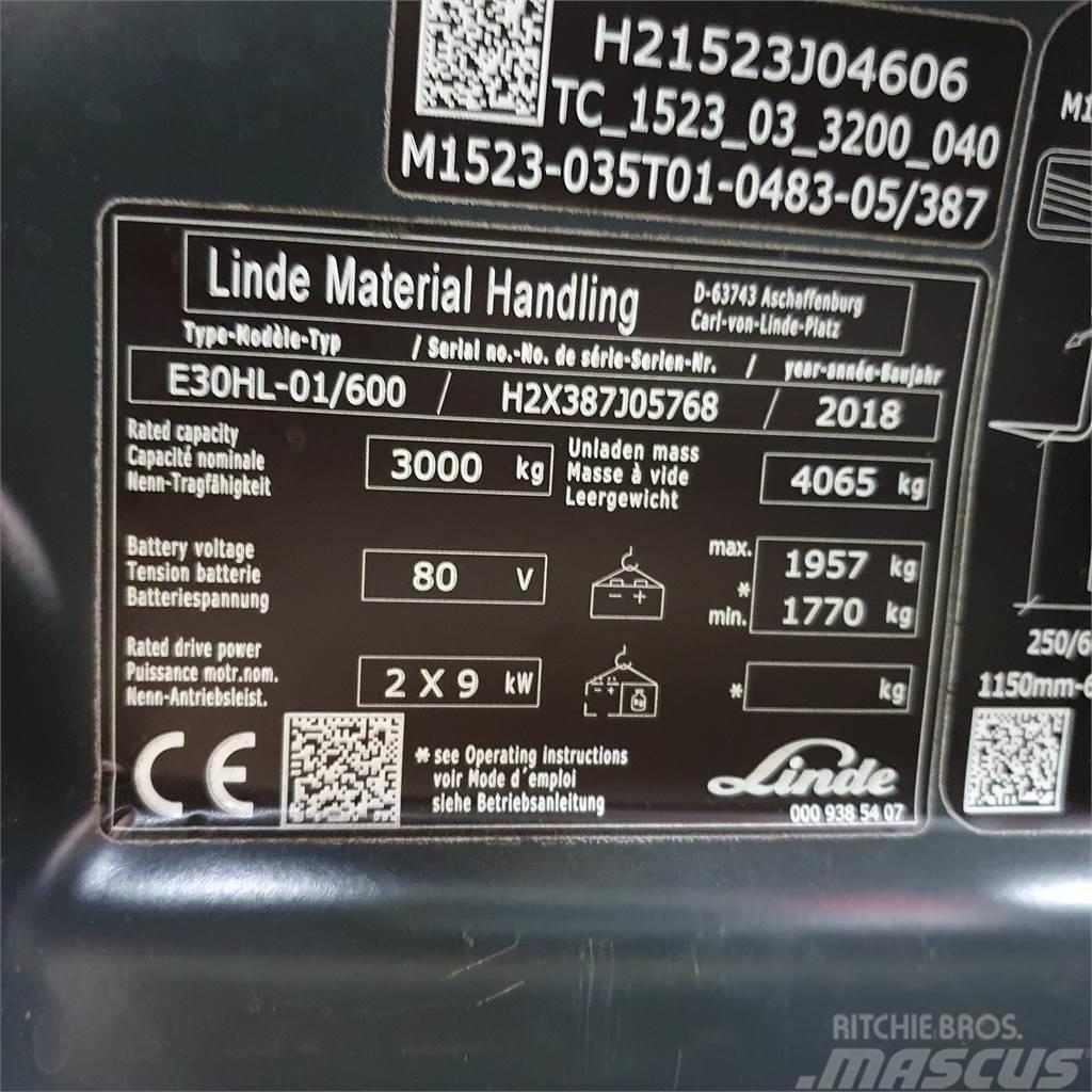 Linde E30/600HL Container Wózki elektryczne