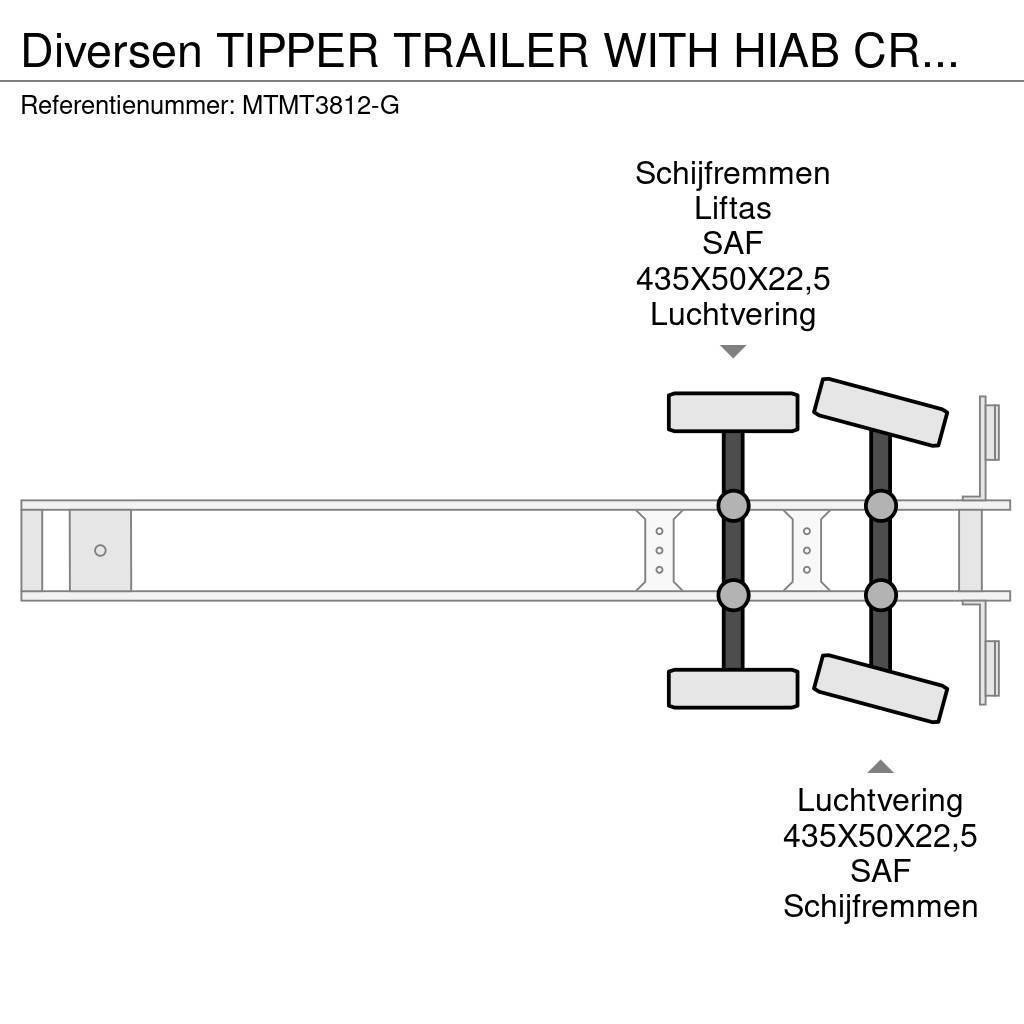  Diversen TIPPER TRAILER WITH HIAB CRANE 099 B-3 HI Naczepy wywrotki / wanny