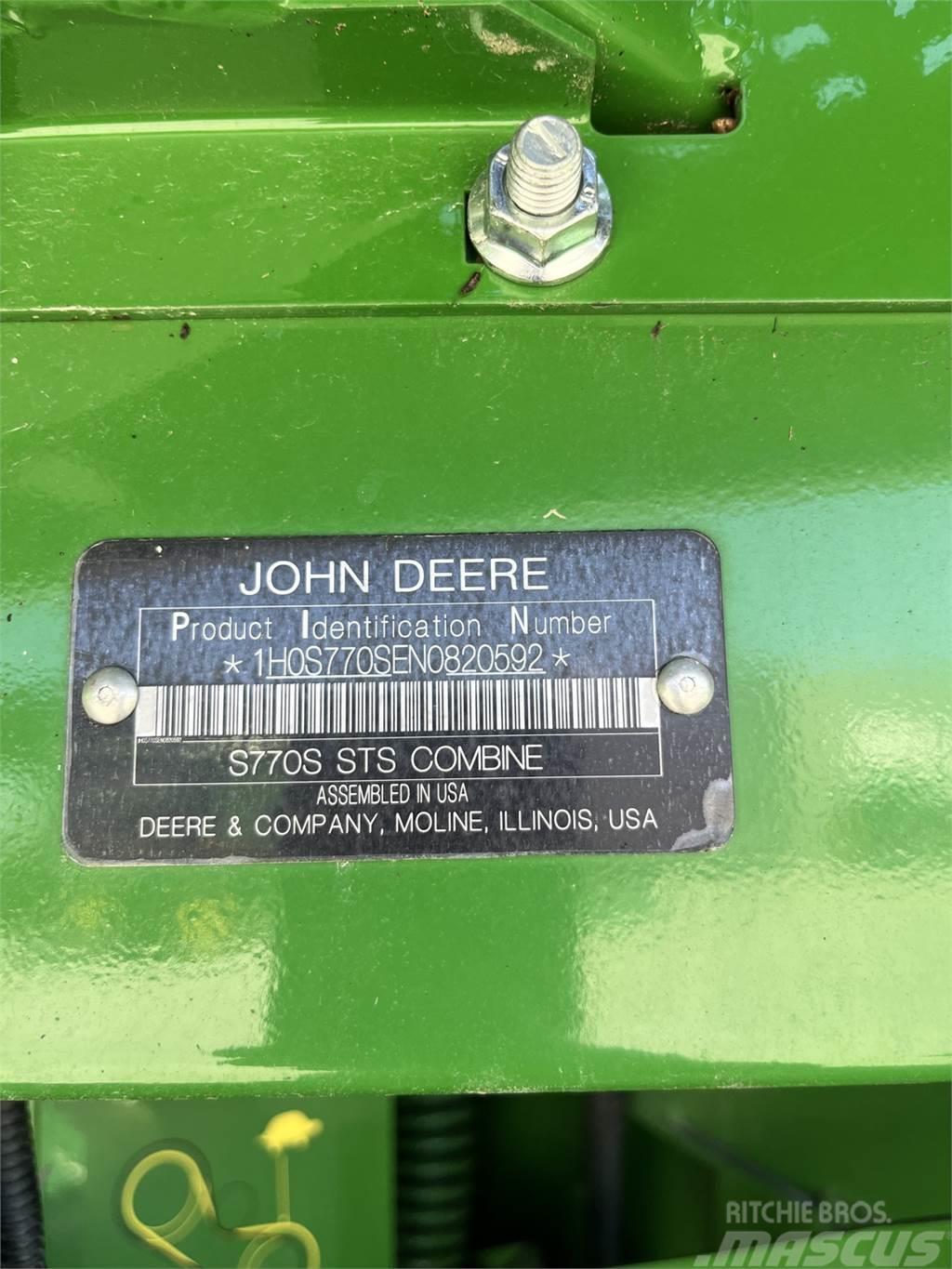 John Deere S770 Kombajny zbożowe