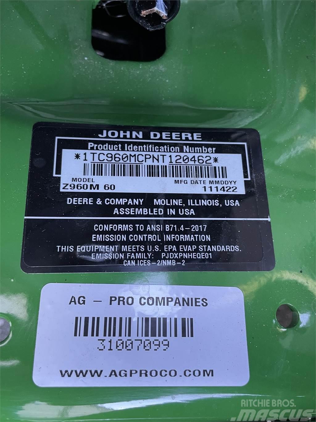 John Deere Z960M Kosiarki o zerowym promieniu skrętu