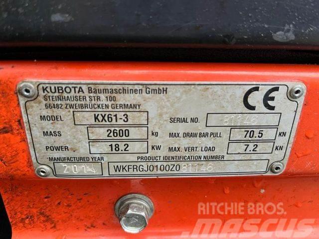 Kubota Minibagger KX 61 Minibagger 2245h, incl. Grabn+T Minikoparki