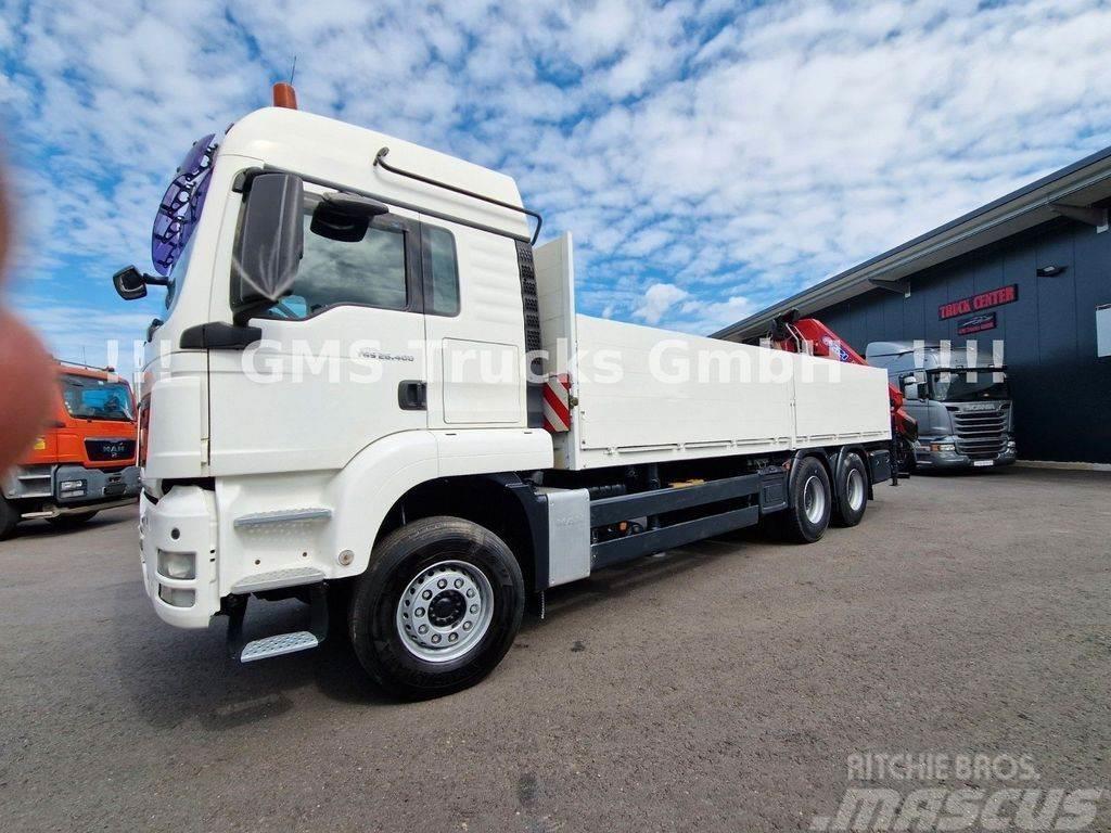 MAN TGS 26.400 Flatbed + crane HMF 2620 K4 6x4 Ciężarówki typu Platforma / Skrzynia
