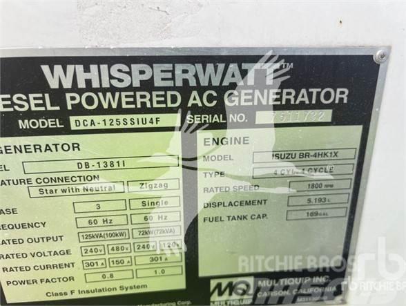 MultiQuip WHISPERWATT DCA125SSIU4F Agregaty prądotwórcze gazowe