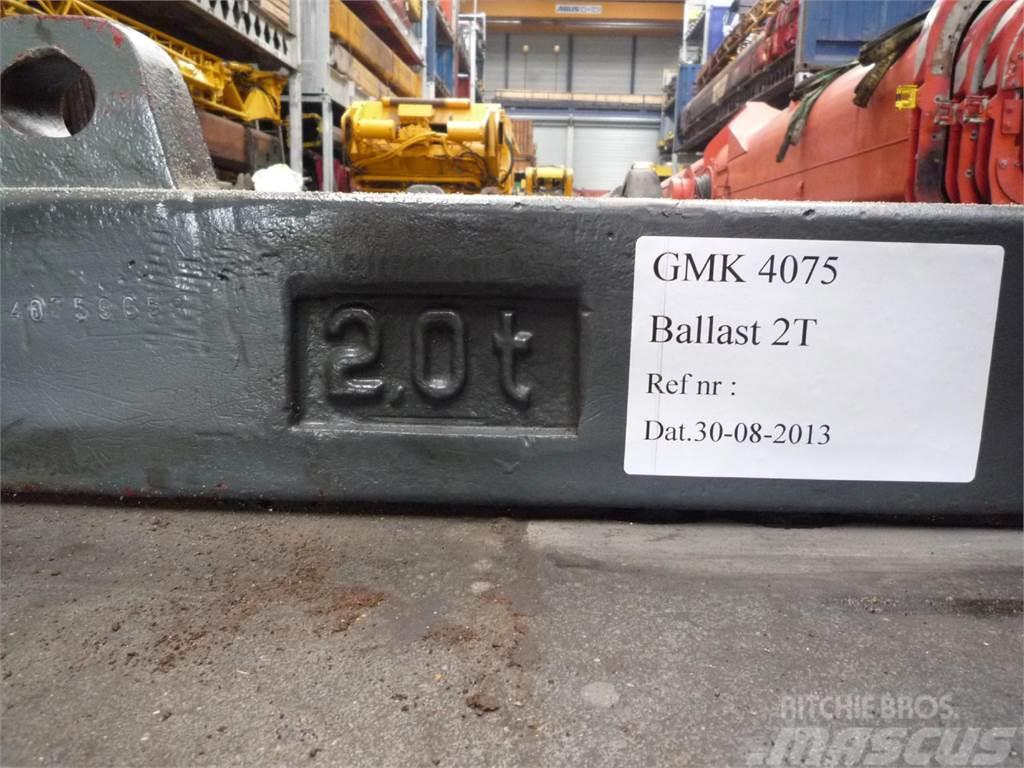 Grove GMK 4075 counterweight 2,0 ton Części do dźwigów oraz wyposażenie