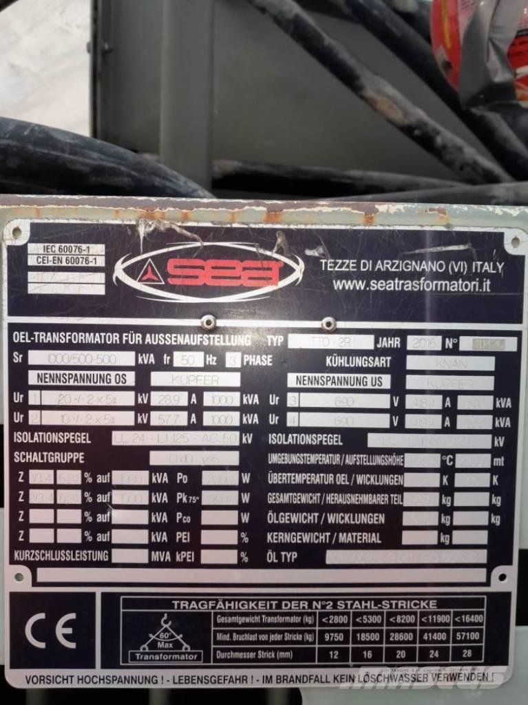 Transformateur SEA 1000KVA - 20 KV / 690V Pogłębiarki