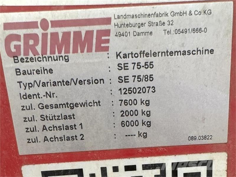 Grimme SE-75-55-UB Kombajny ziemniaczane i kopaczki