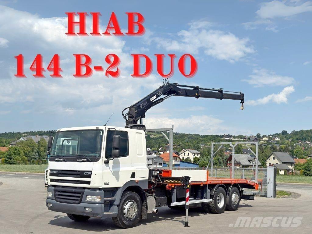 DAF CF 85.380*ABSCHLEPPWAGEN 7,20m+ HIAB 144 B-2 DUO Samochody ratownicze pomocy drogowej