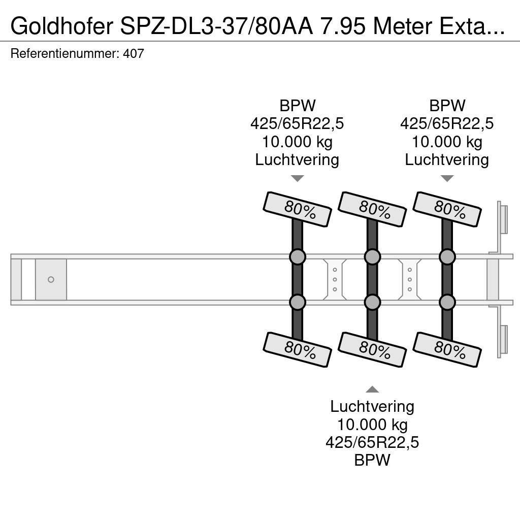 Goldhofer SPZ-DL3-37/80AA 7.95 Meter Extandable Powersteerin Platformy / Naczepy z otwieranymi burtami