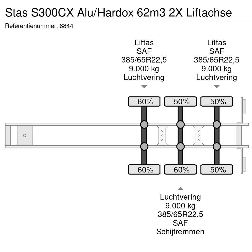 Stas S300CX Alu/Hardox 62m3 2X Liftachse Naczepy wywrotki / wanny