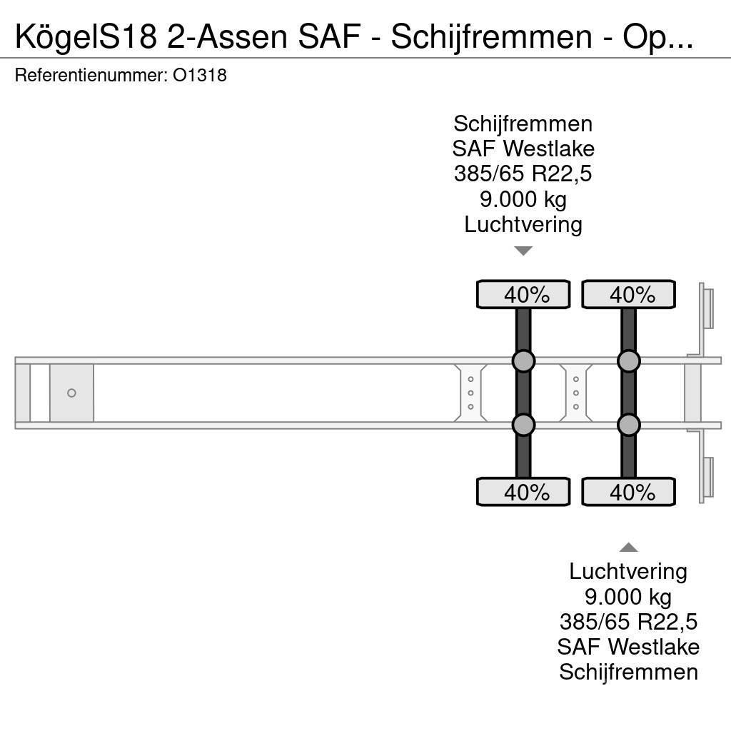 Kögel S18 2-Assen SAF - Schijfremmen - Open Laadbak met Platformy / Naczepy z otwieranymi burtami
