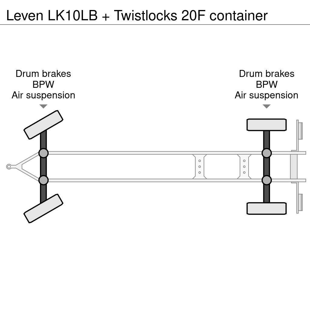  Leven LK10LB + Twistlocks 20F container Platformy / Przyczepy z otwieranymi burtami