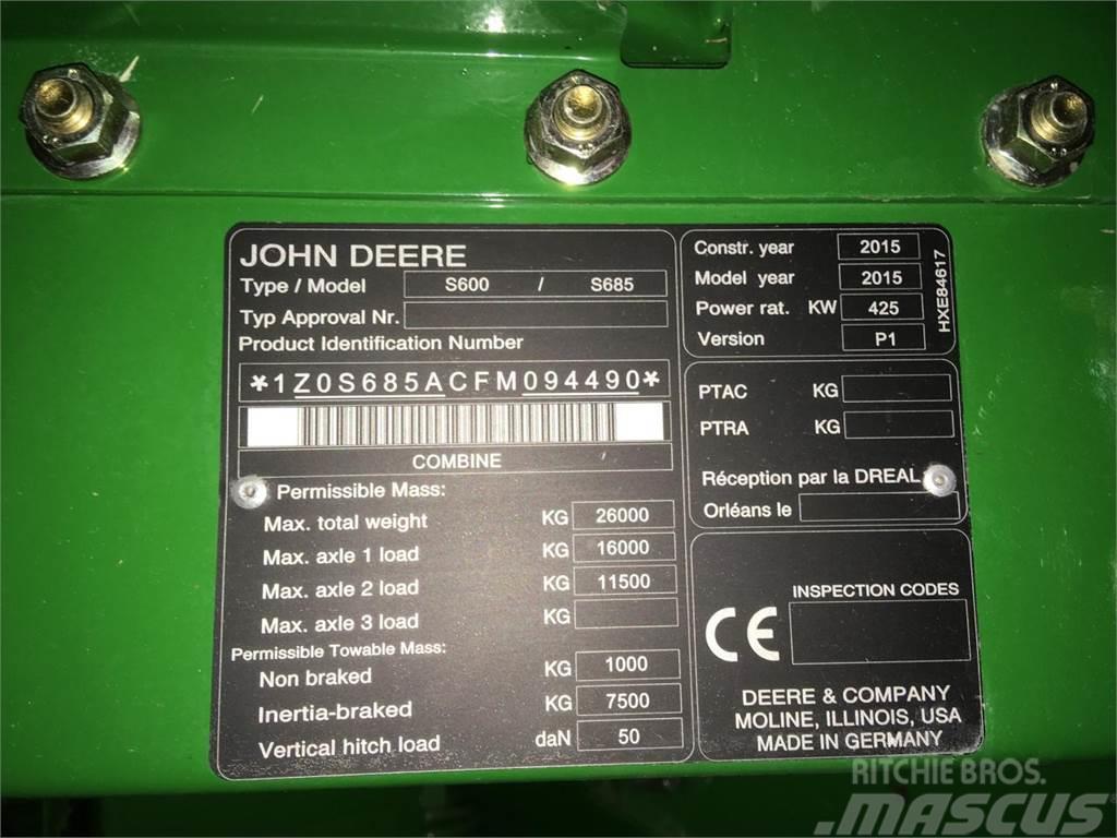John Deere S685 Kombajny zbożowe