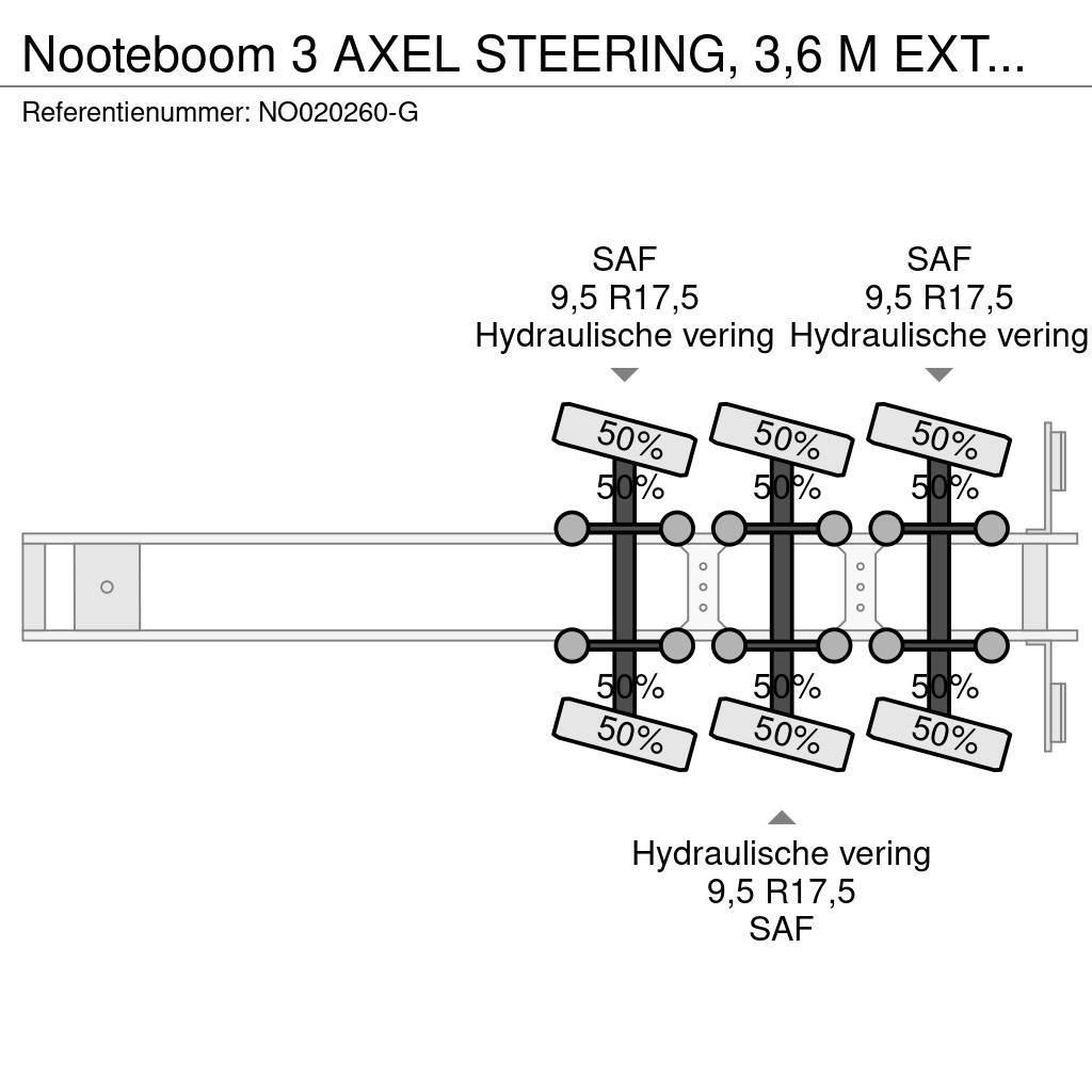 Nooteboom 3 AXEL STEERING, 3,6 M EXTENDABLE Naczepy niskopodłogowe