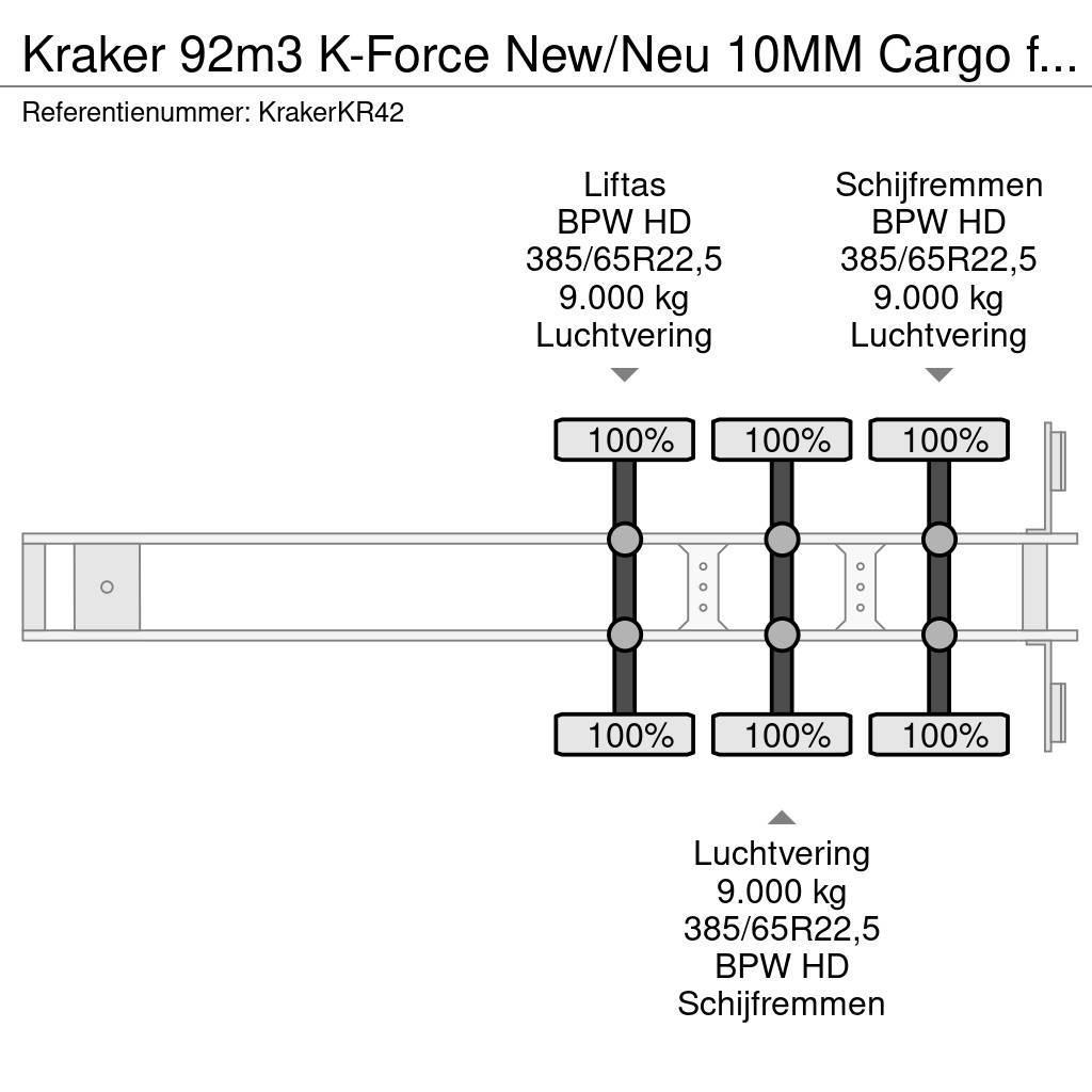 Kraker 92m3 K-Force New/Neu 10MM Cargo floor Liftas Alumi Naczepy z ruchomą podłogą
