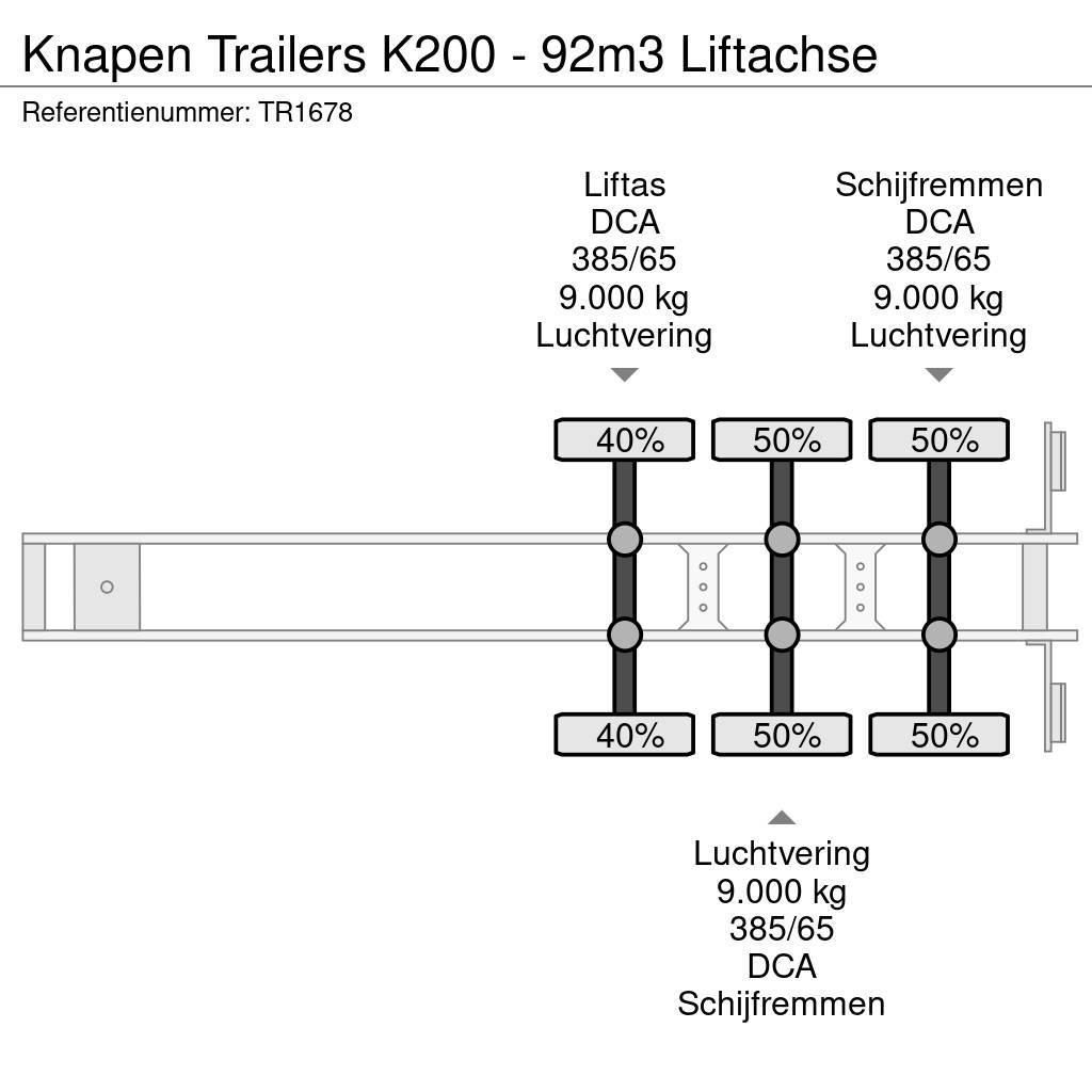 Knapen Trailers K200 - 92m3 Liftachse Naczepy z ruchomą podłogą