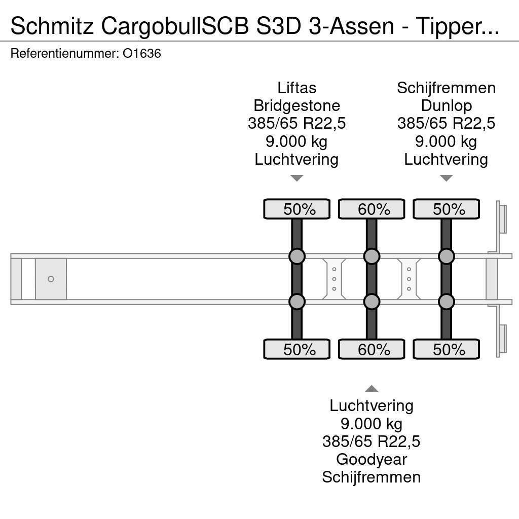 Schmitz Cargobull SCB S3D 3-Assen - Tipper 46m³ - Steel/Steel - Lift Naczepy wywrotki / wanny