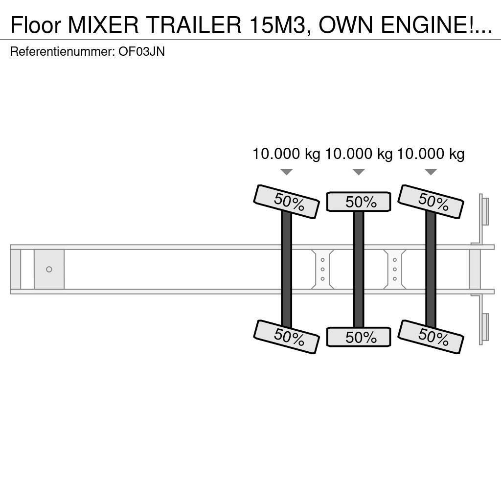 Floor MIXER TRAILER 15M3, OWN ENGINE!!NL MOGELIJK!! Inne naczepy