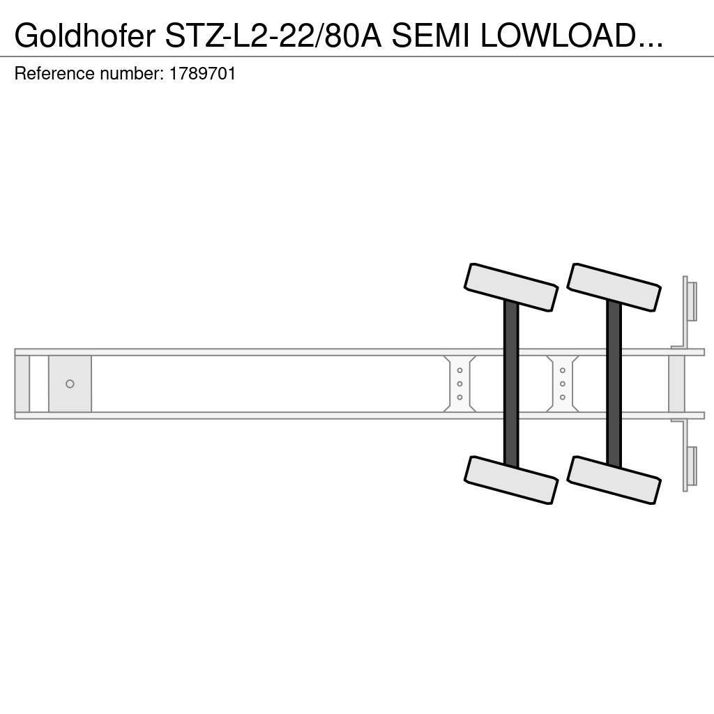 Goldhofer STZ-L2-22/80A SEMI LOWLOADER/DIEPLADER/TIEFLADER Naczepy niskopodłogowe