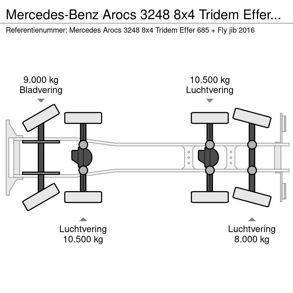 Mercedes-Benz Arocs 3248 8x4 Tridem Effer 685/6S + jib 6S Euro 6 Żurawie szosowo-terenowe