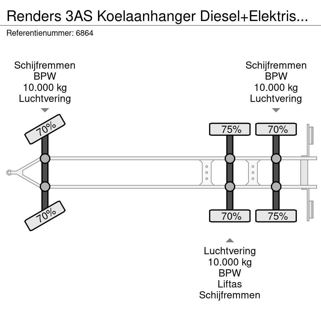 Renders 3AS Koelaanhanger Diesel+Elektrisch 10T assen Przyczepy chłodnie