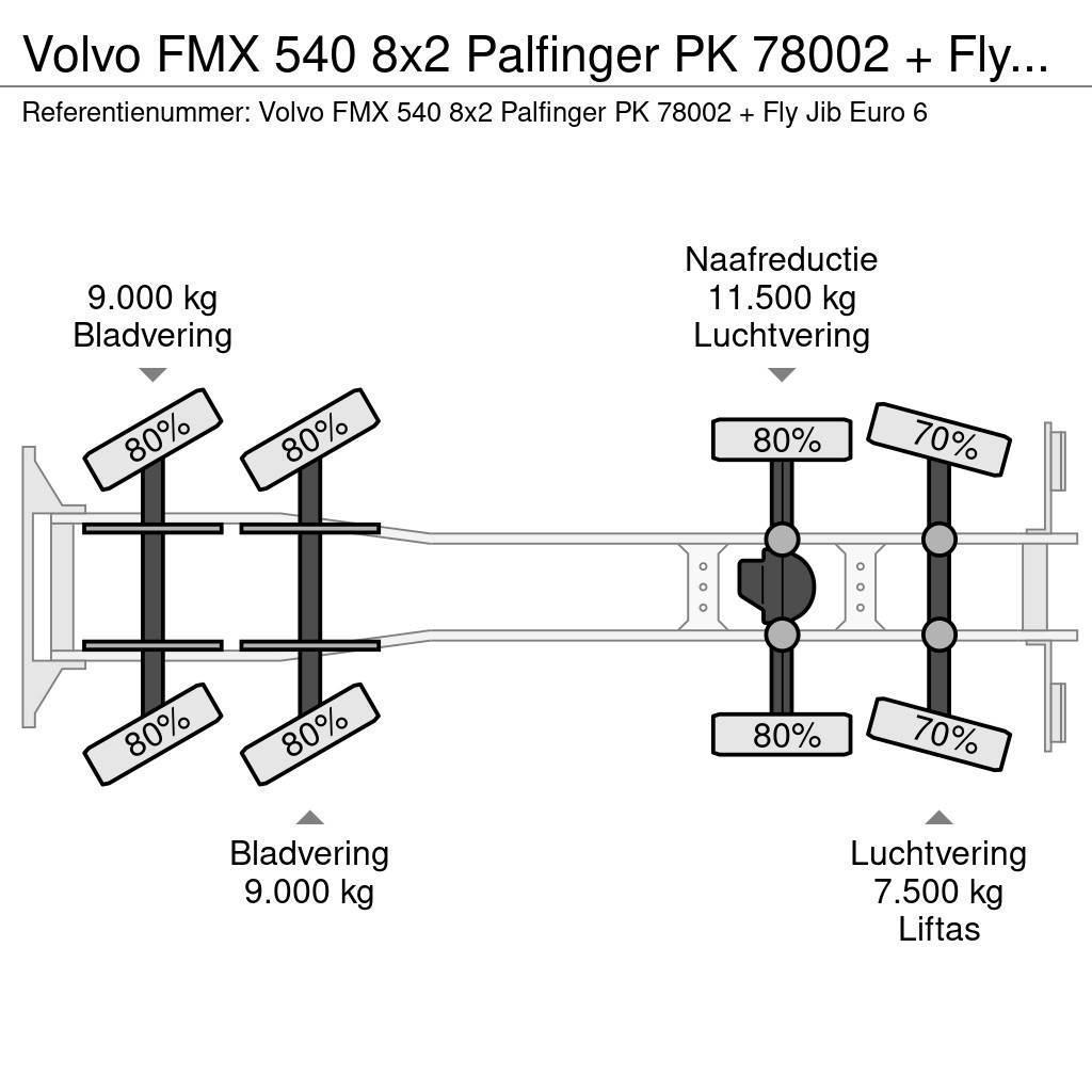 Volvo FMX 540 8x2 Palfinger PK 78002 + Fly Jib Euro 6 Żurawie szosowo-terenowe