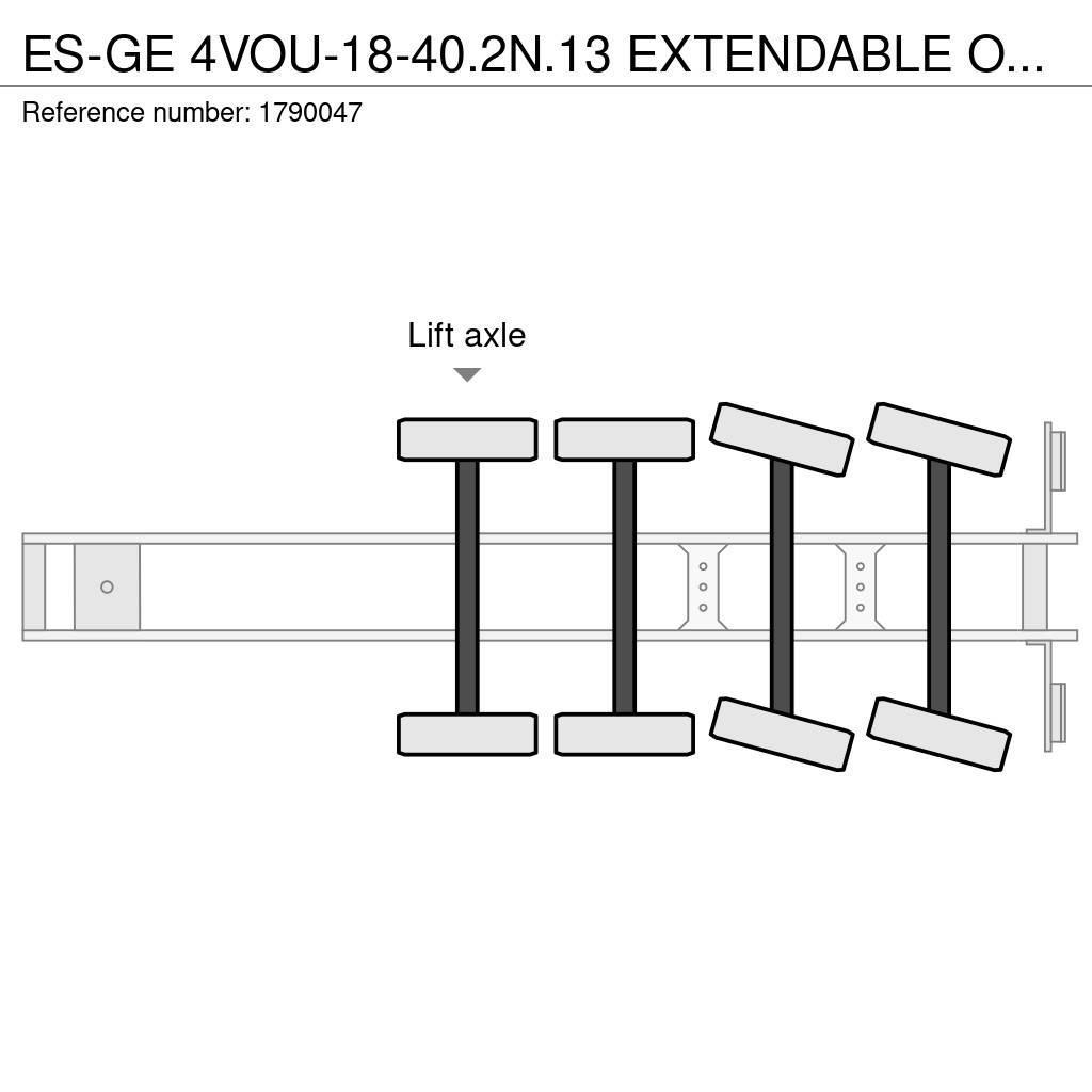 Es-ge 4VOU-18-40.2N.13 EXTENDABLE OPLEGGER/TRAILER/AUFLI Platformy / Naczepy z otwieranymi burtami