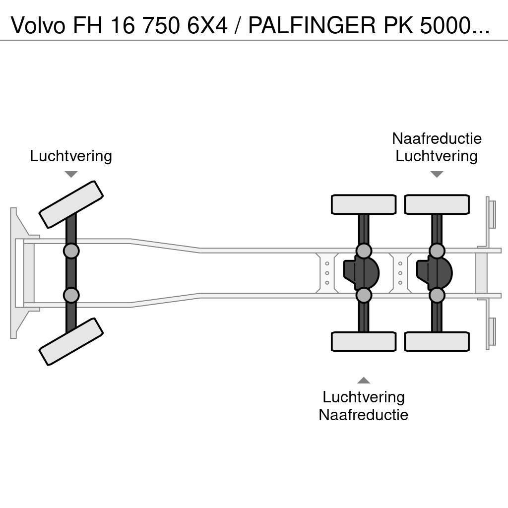Volvo FH 16 750 6X4 / PALFINGER PK 50002 KRAAN / 50 T/M Żurawie szosowo-terenowe