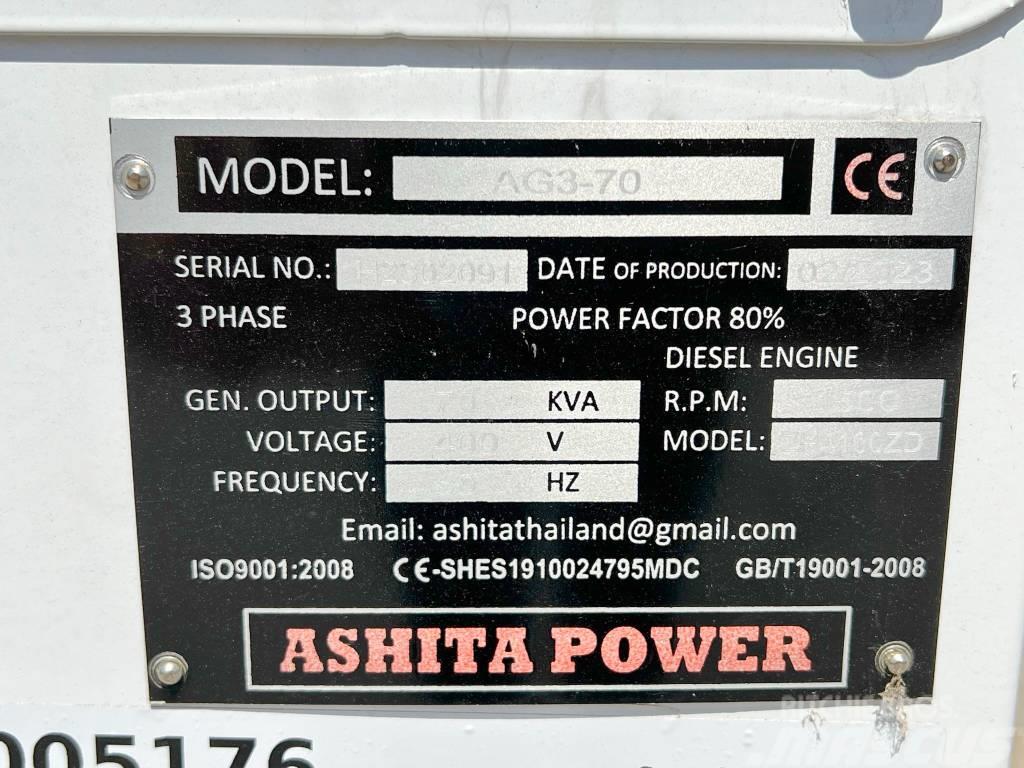Ashita AG3-70 - 70 KVA New / Unused / CE Certified Agregaty prądotwórcze Diesla