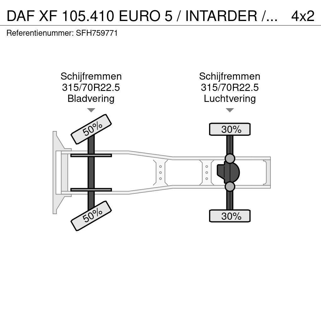 DAF XF 105.410 EURO 5 / INTARDER / COMPRESSOR / PTO / Ciągniki siodłowe