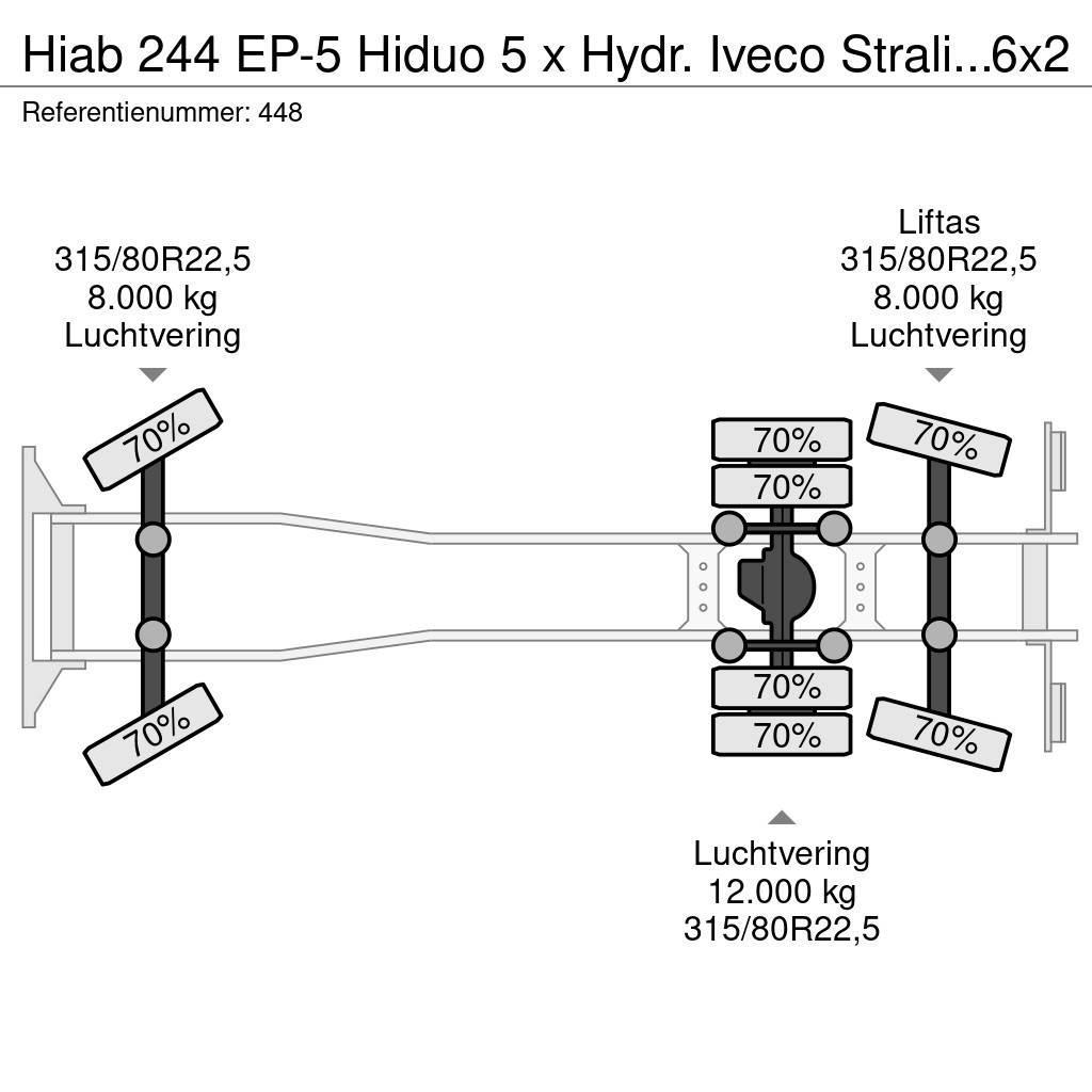 Hiab 244 EP-5 Hiduo 5 x Hydr. Iveco Stralis 420 6x2 Eur Żurawie szosowo-terenowe