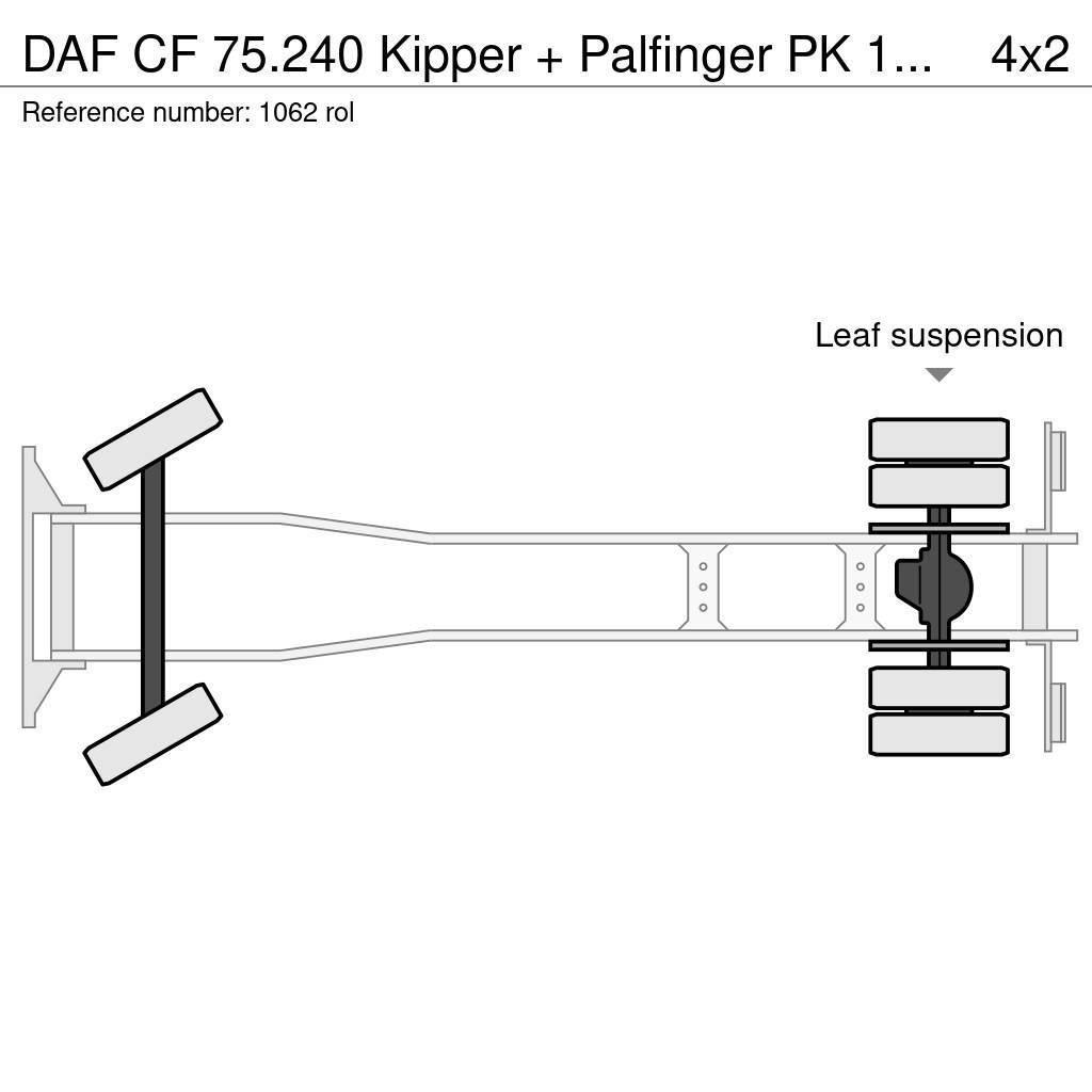 DAF CF 75.240 Kipper + Palfinger PK 10500 Crane Perfec Hakowce