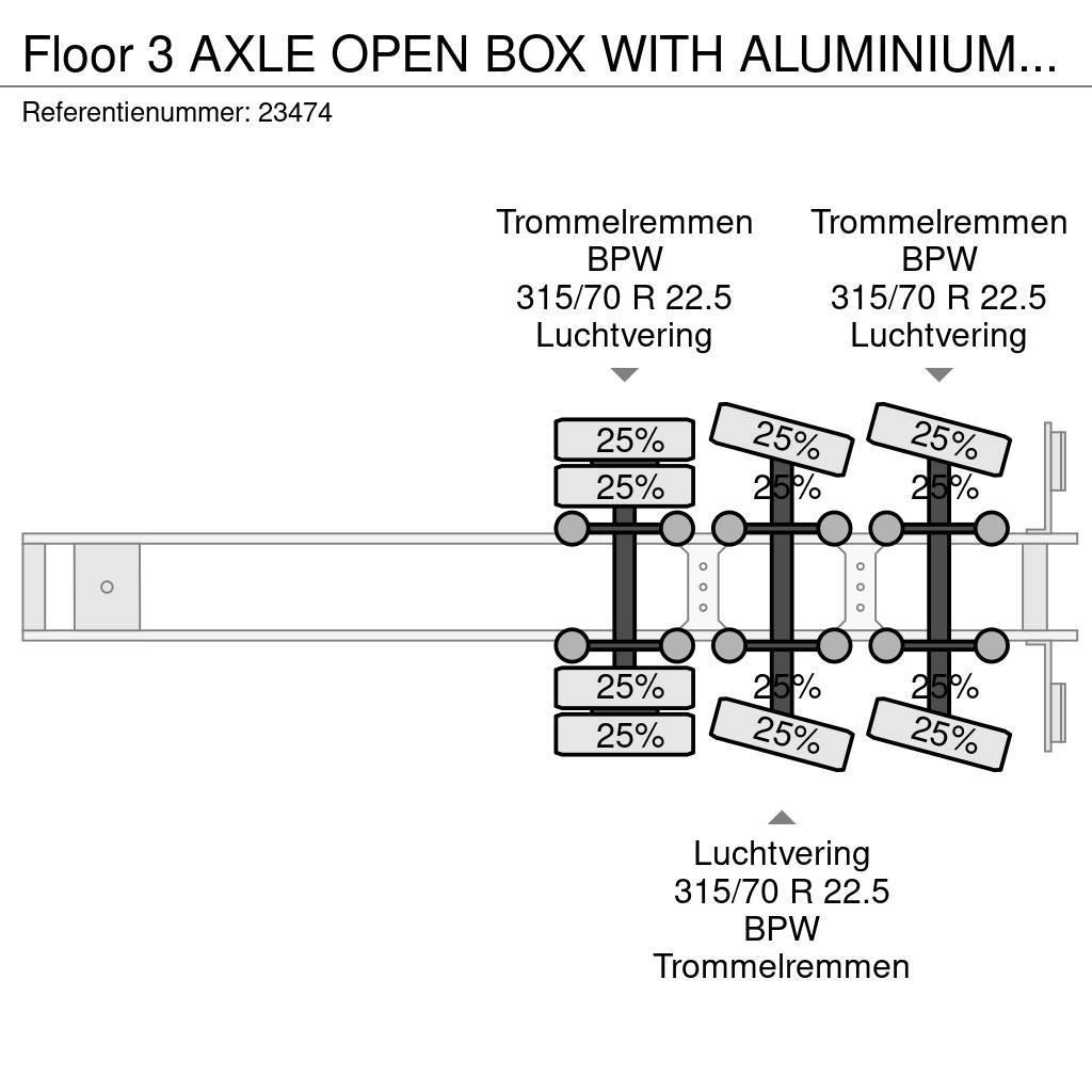 Floor 3 AXLE OPEN BOX WITH ALUMINIUM SIDE BOARDS Platformy / Naczepy z otwieranymi burtami