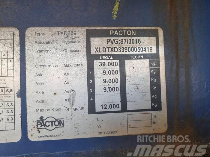 Pacton TXD 339 | Air suspension | BPW ECO P drum Platformy / Naczepy z otwieranymi burtami