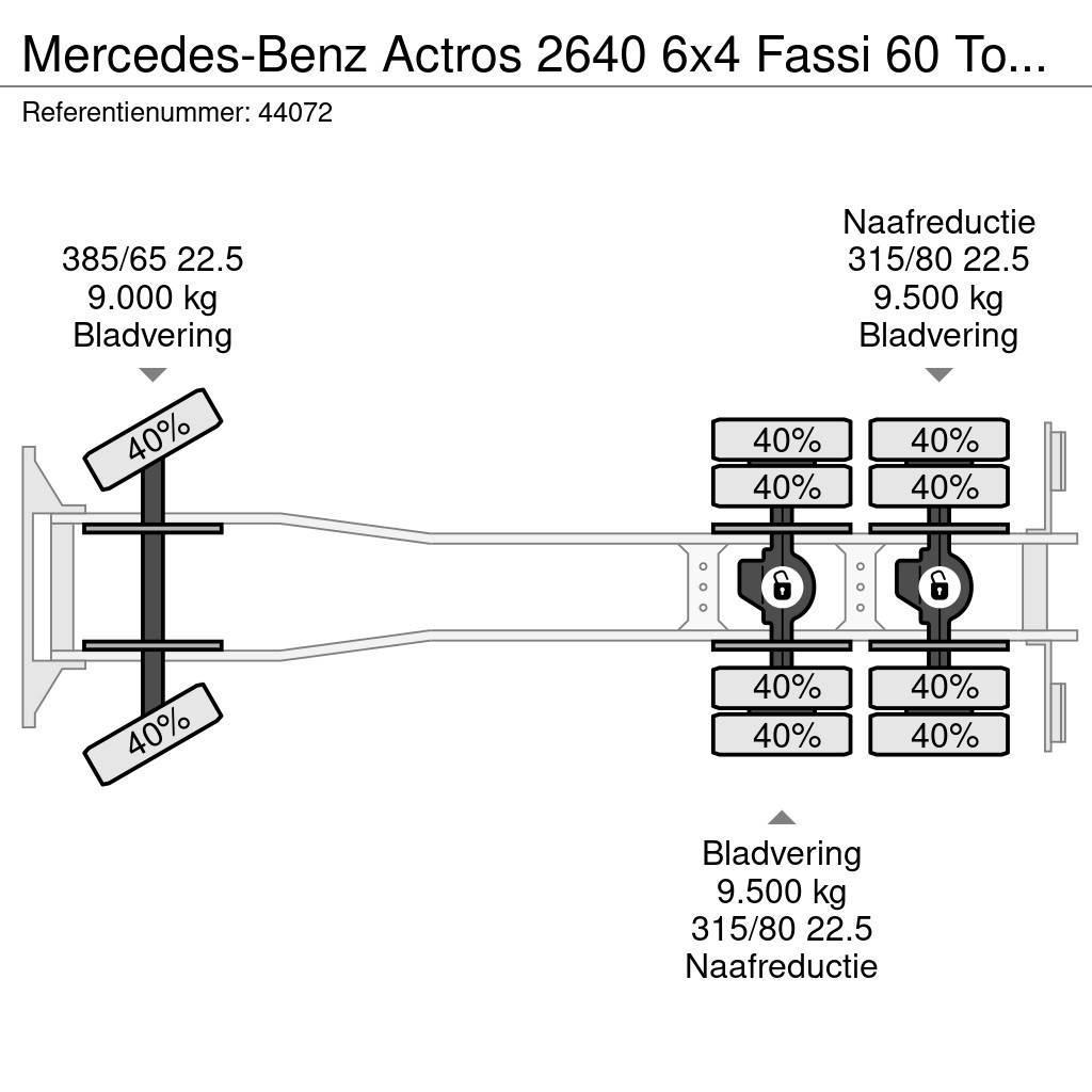 Mercedes-Benz Actros 2640 6x4 Fassi 60 Tonmeter laadkraan + Fly- Żurawie szosowo-terenowe