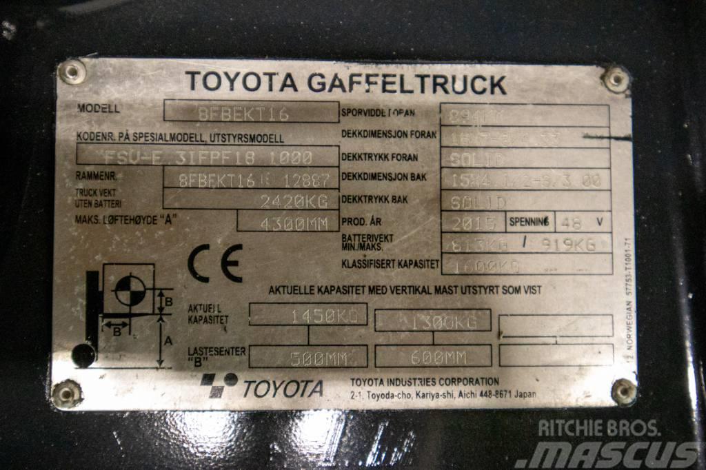 Toyota 8FBEKT16, välutrustad motviktstruck m nytt batteri Wózki elektryczne