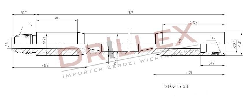 Vermeer D7x11, D9x13, D10x15 S3  Drill pipes, Żerdzie Wiertnice horyzontalne