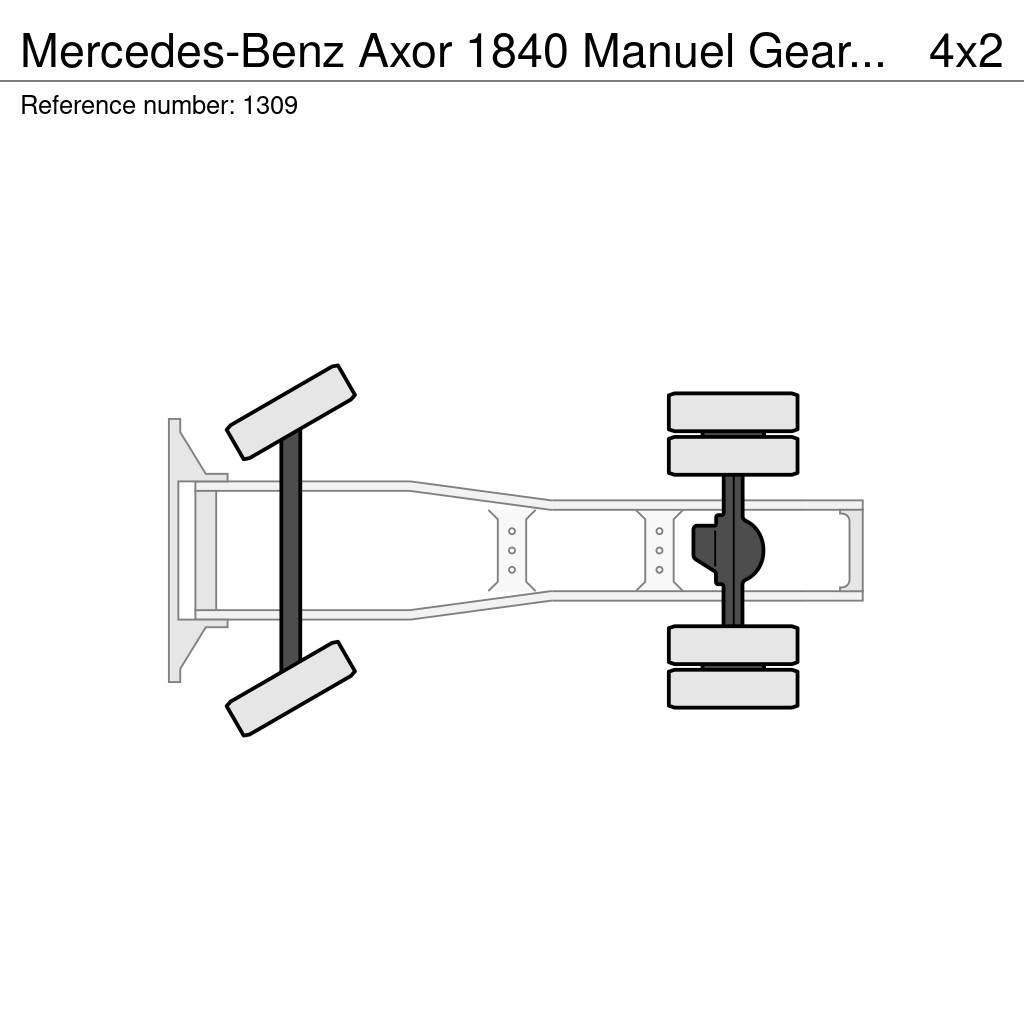 Mercedes-Benz Axor 1840 Manuel Gearbox Gearbox Airco Very Clean Ciągniki siodłowe