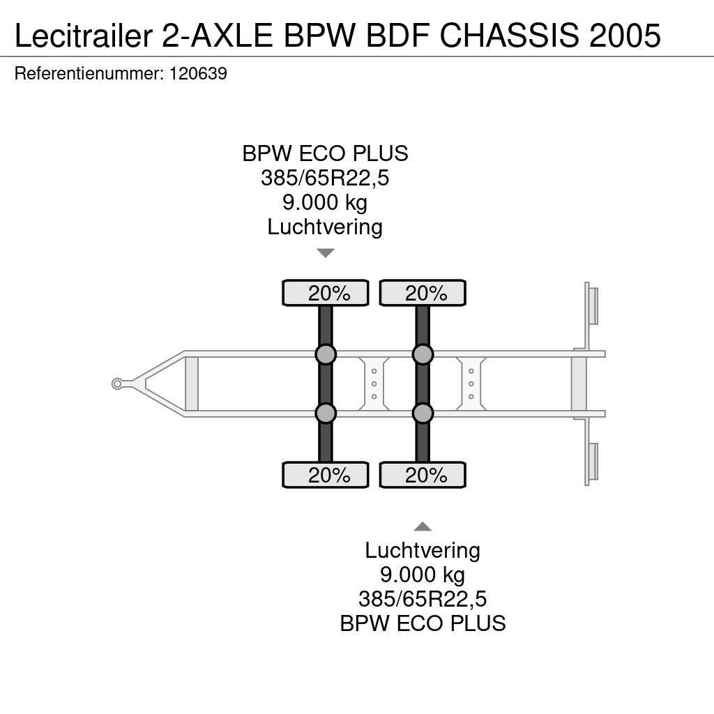 Lecitrailer 2-AXLE BPW BDF CHASSIS 2005 Przyczepy demontowalne
