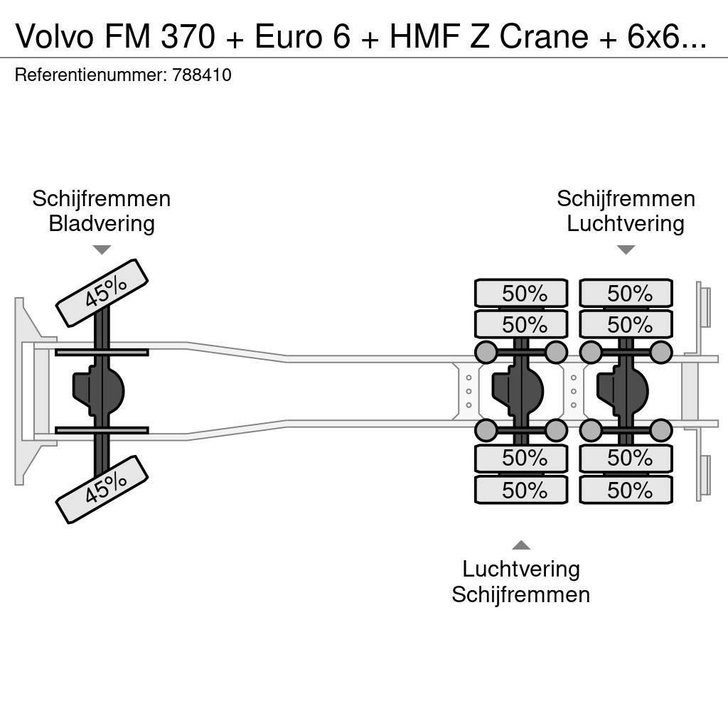 Volvo FM 370 + Euro 6 + HMF Z Crane + 6x6 + Hardox KIPPE Żurawie szosowo-terenowe