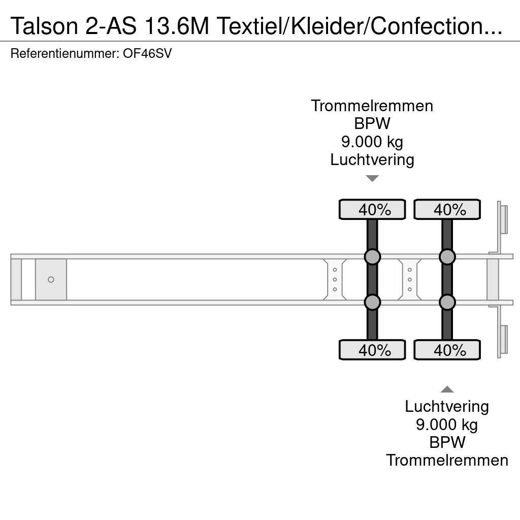Talson 2-AS 13.6M Textiel/Kleider/Confection ABS APK/TUV Naczepy kontenery