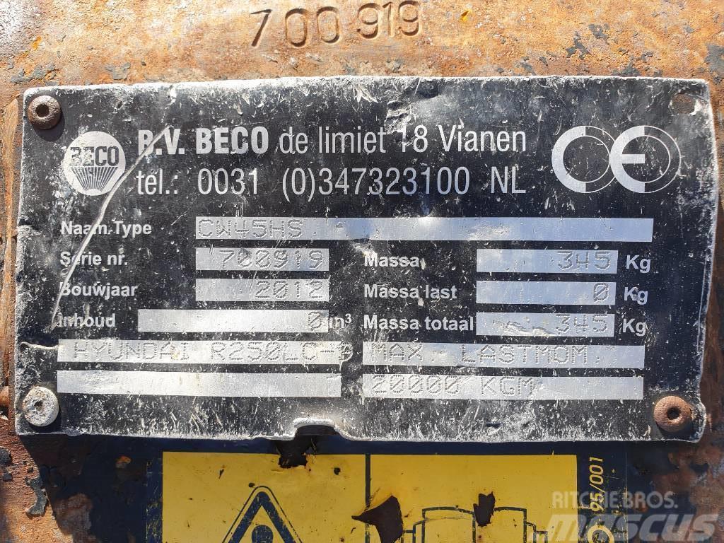 Beco Excavator quick coupler CW45S, Hyundai R250LC-9 Szybkozłącza