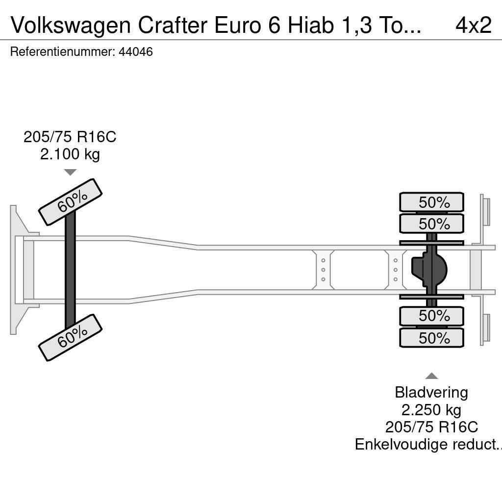 Volkswagen Crafter Euro 6 Hiab 1,3 Tonmeter laadkraan Kipper Wywrotki